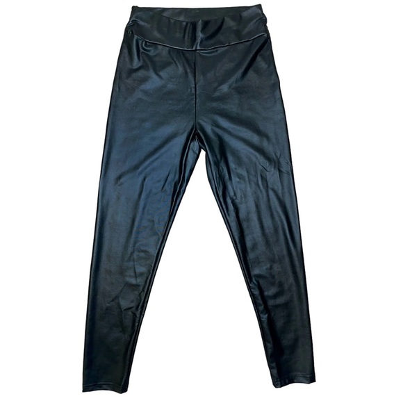 Fashion Nova Black Leather Leggings Pants Womens size Medium Halloween - Picture 1 of 8